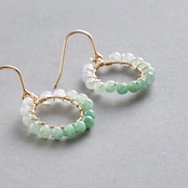 プルンと翡翠が可愛い！翡翠フープピアス  A貨翡翠  jd_mm1135