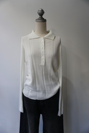 MULTI RIB BOTTON TOPS (WHITE) 2510-71-320