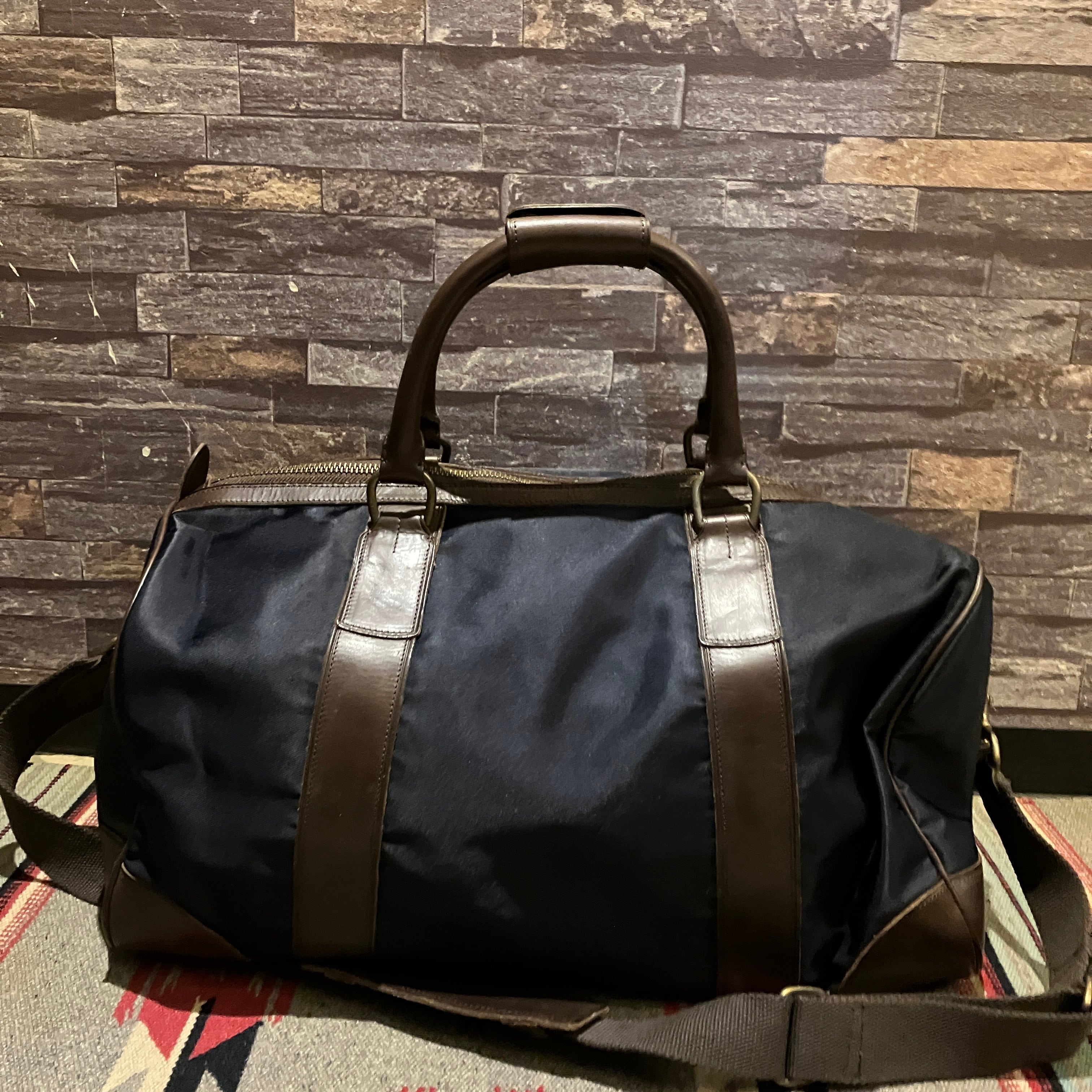 RALPH LAUREN NYLON/LEATHER BOSTON BAG NAVY | safarionline