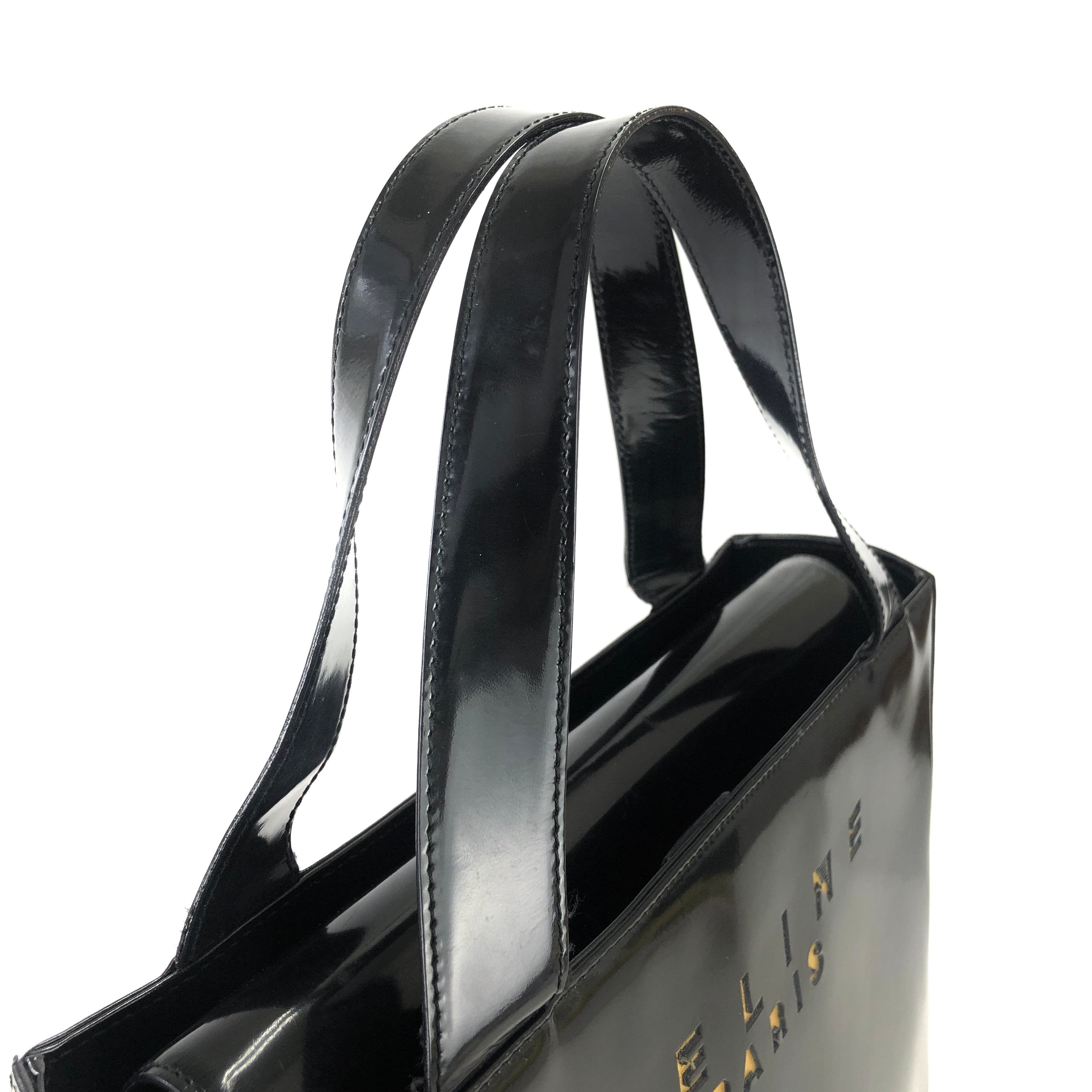 CELINE セリーヌ ロゴ カットアウト ハンドバッグ ブラック vintage