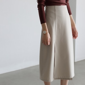 high waist roll skirt<sk1334>