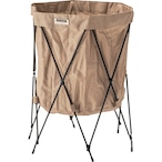 フォールディングバスケット バスケット フォールディング 折りたたみ ジャバラ式 軽量 収納 収納ボックス アウトドア キャンプ レジャー 浴室 リビング インテリア ベルト付き ランドリーバスケット グリーン ベージュ ブラック