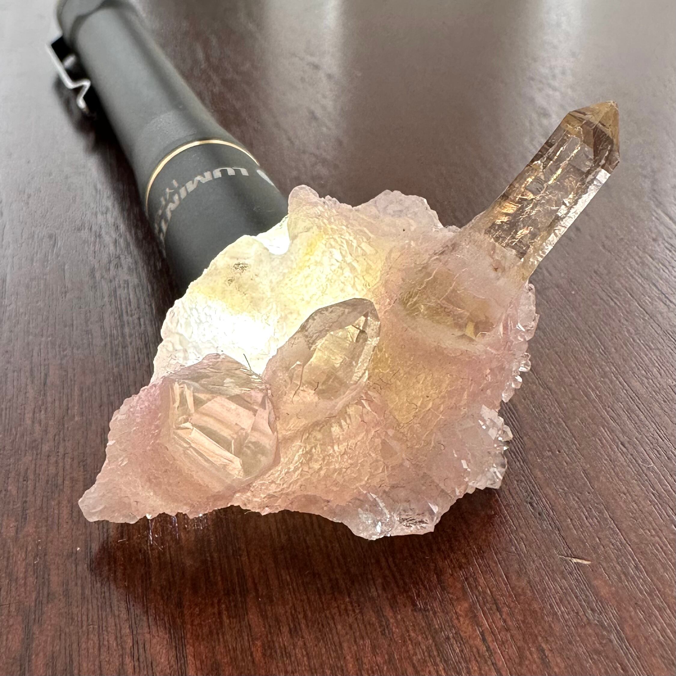 ローズクォーツ / スモーキークォーツ / マイカ【Smoky Quartz with