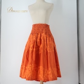 フラダンス 衣装 パウスカート オレンジ系 アロハスタンダード 日本製 プルメリア柄 モンステラ柄 ALOHA STANDARDS ハワイアンプリント アロハ フラ ダンス レッスン 練習 橙 シングル スカート 華やか 鮮やか かわいい おしゃれ フラダンススカート ハワイアンファッション ダンス衣装 おしゃれスカート レッスン用スカート レディースファッション かわいいデザイン