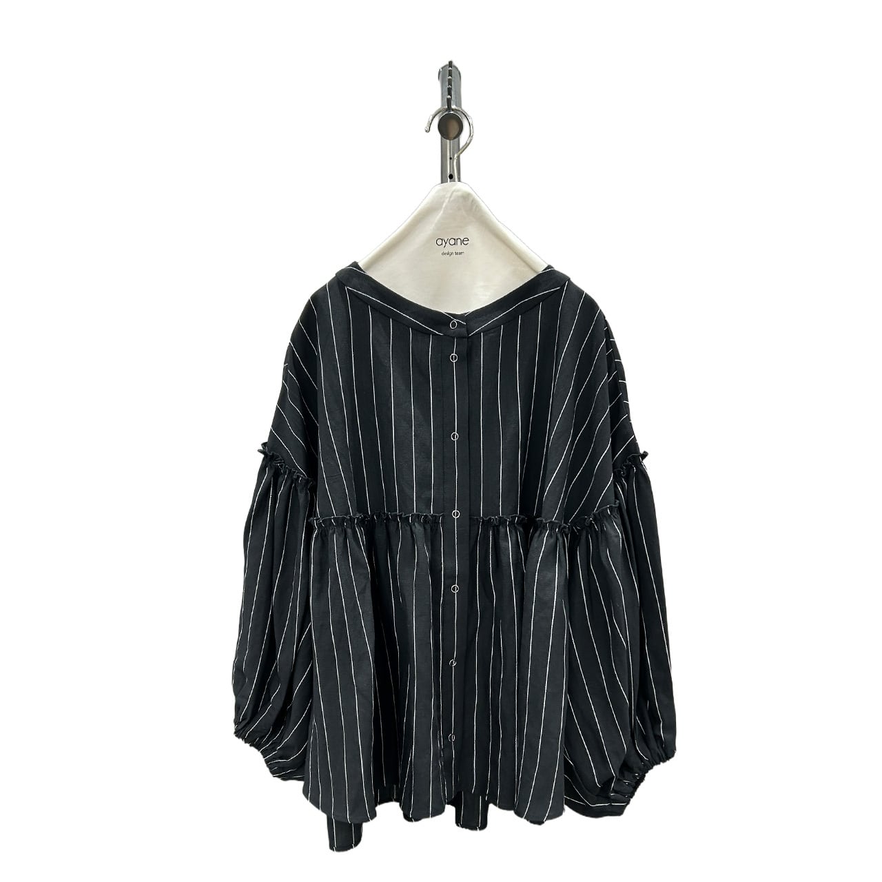 SALE【ayane】ピンストライプボリュームスリーブシャツ 836619 アヤン