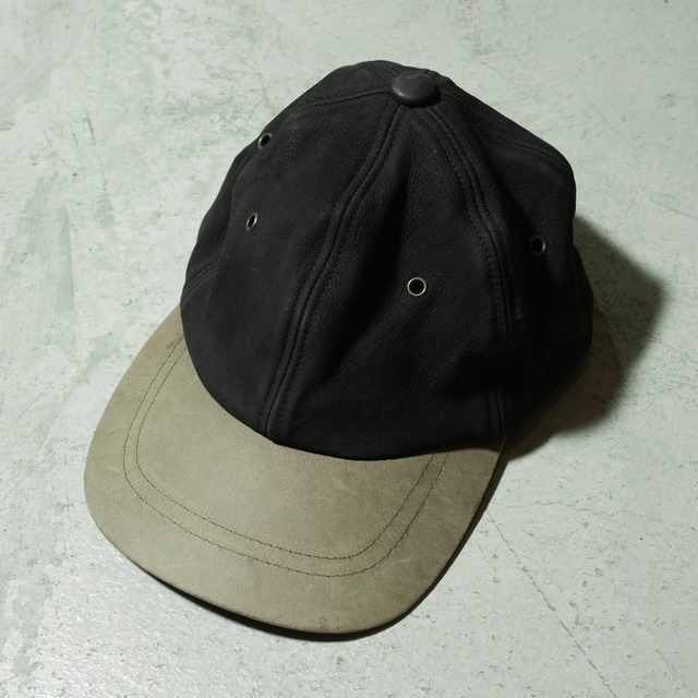 90's GAP leather 2tone 6 panel cap