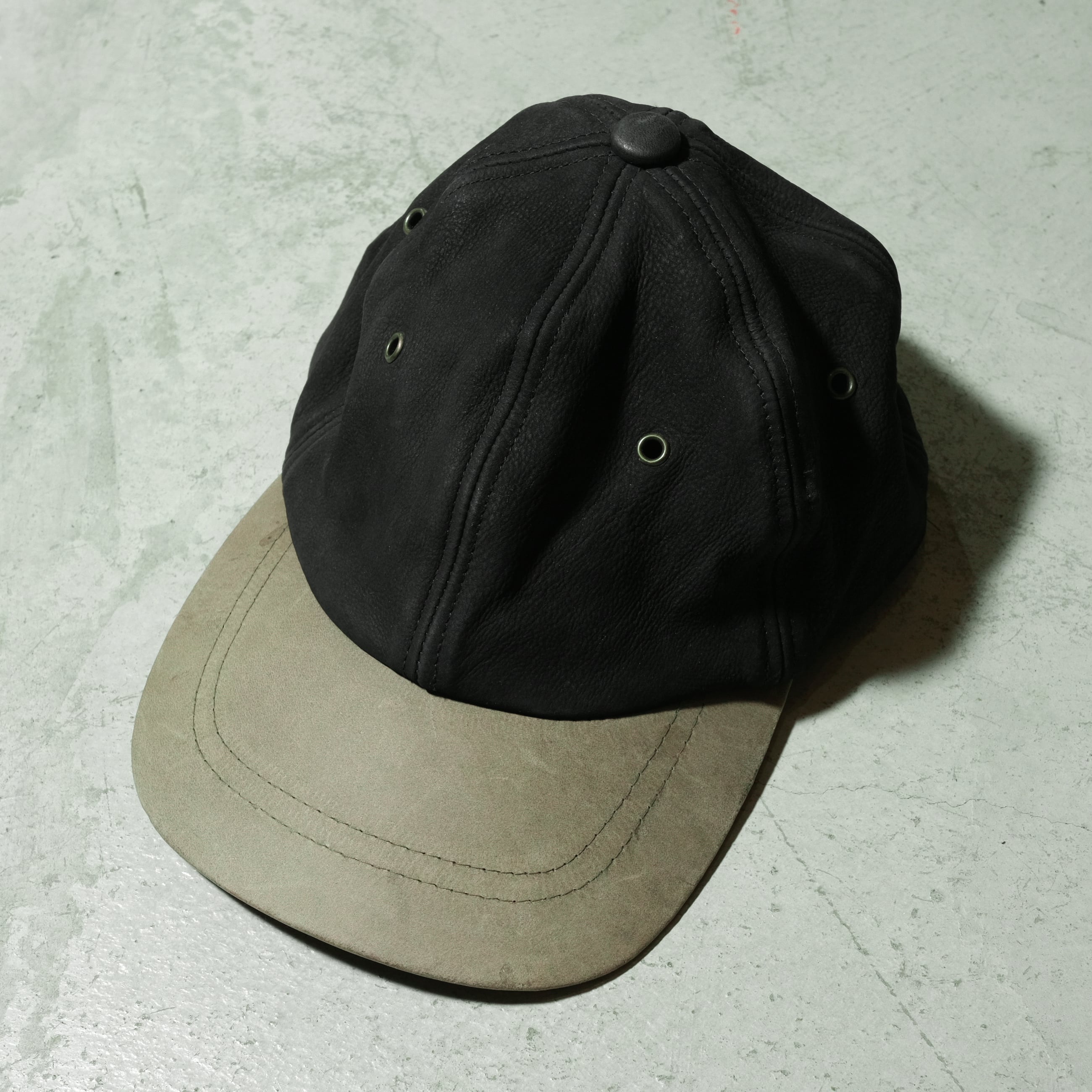 90's GAP leather 2tone 6 panel cap