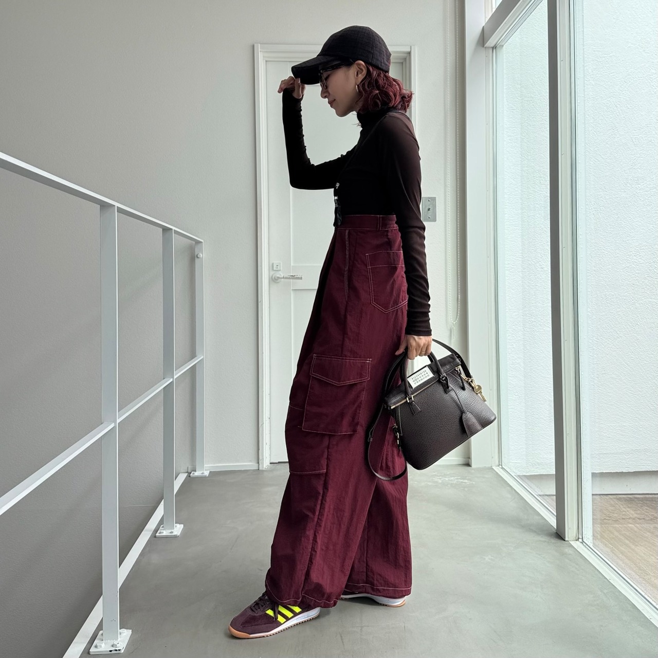 フロントダブルハイネックシアーPO/ブラウン