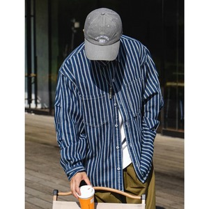 Stripe pattern button-down shirt 0272