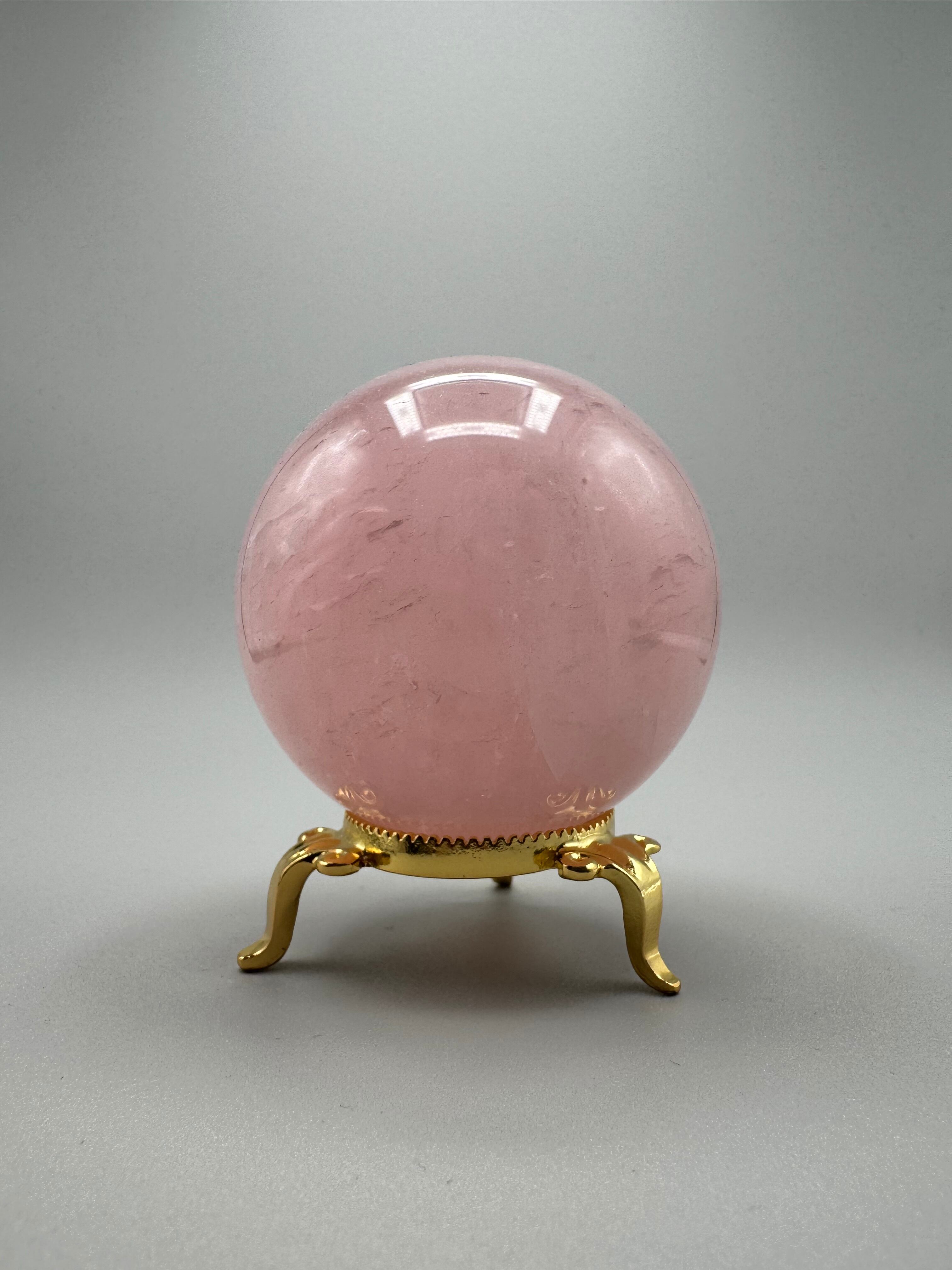 天然石インテリア】ローズクォーツスフィア｜Rose Quartz｜420.5g