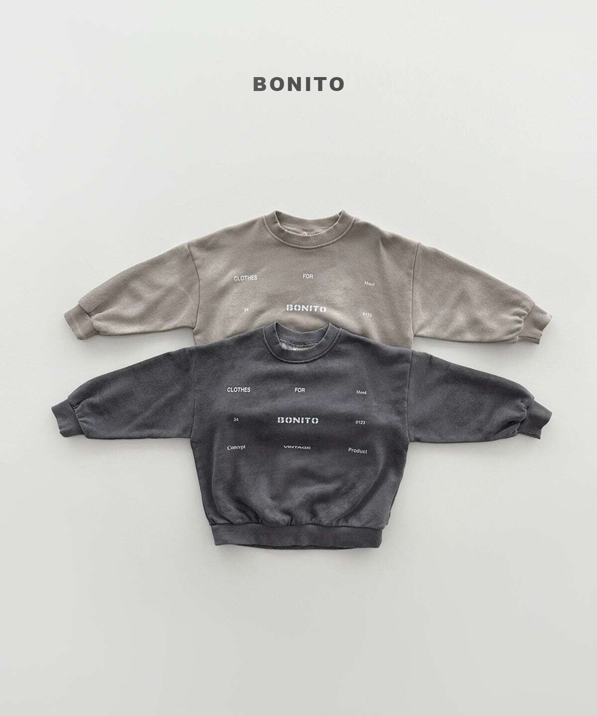 【予約】bonito Fog pigment sweatshirt Jr. size