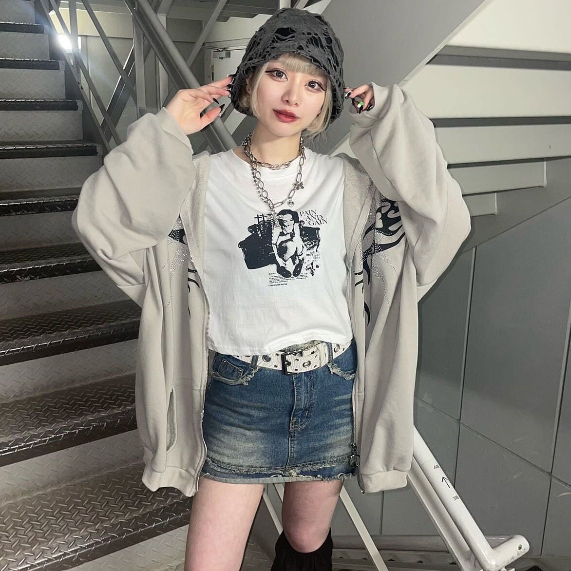 ラインストーンクロスMIXネックレス | VOLCAN&APHRODITE