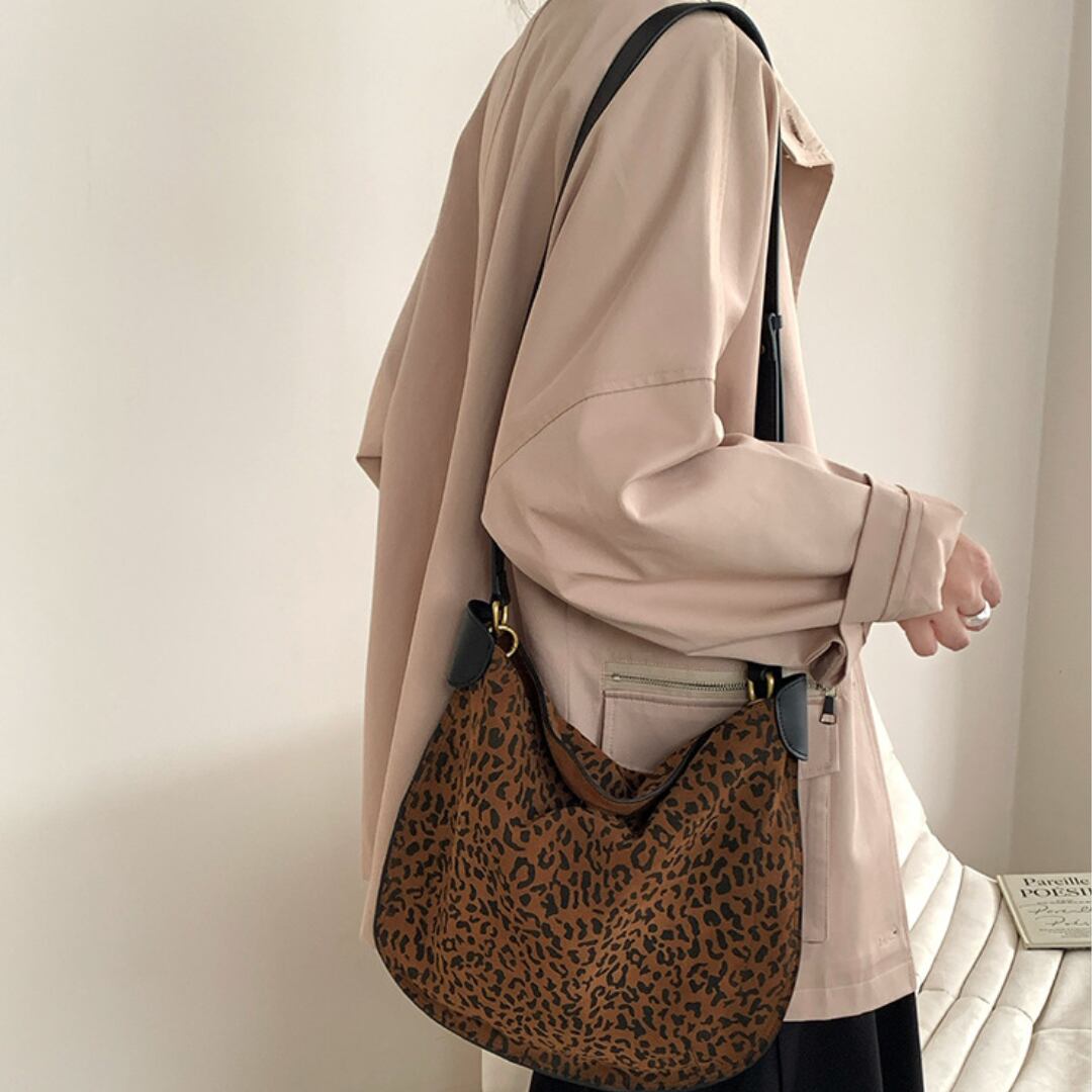 Animal print split leather bag G1085