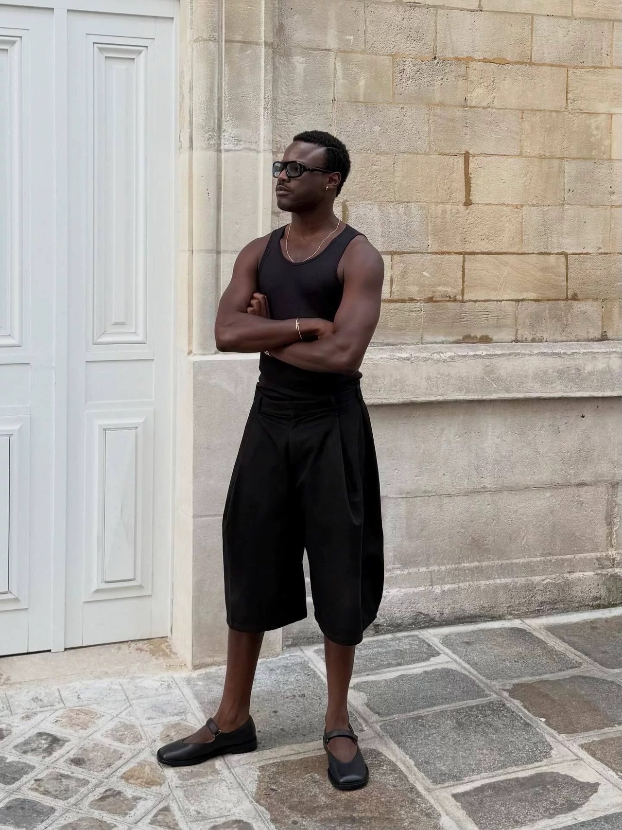 6CRAYON Leather Mary Jane Shoes（Black）