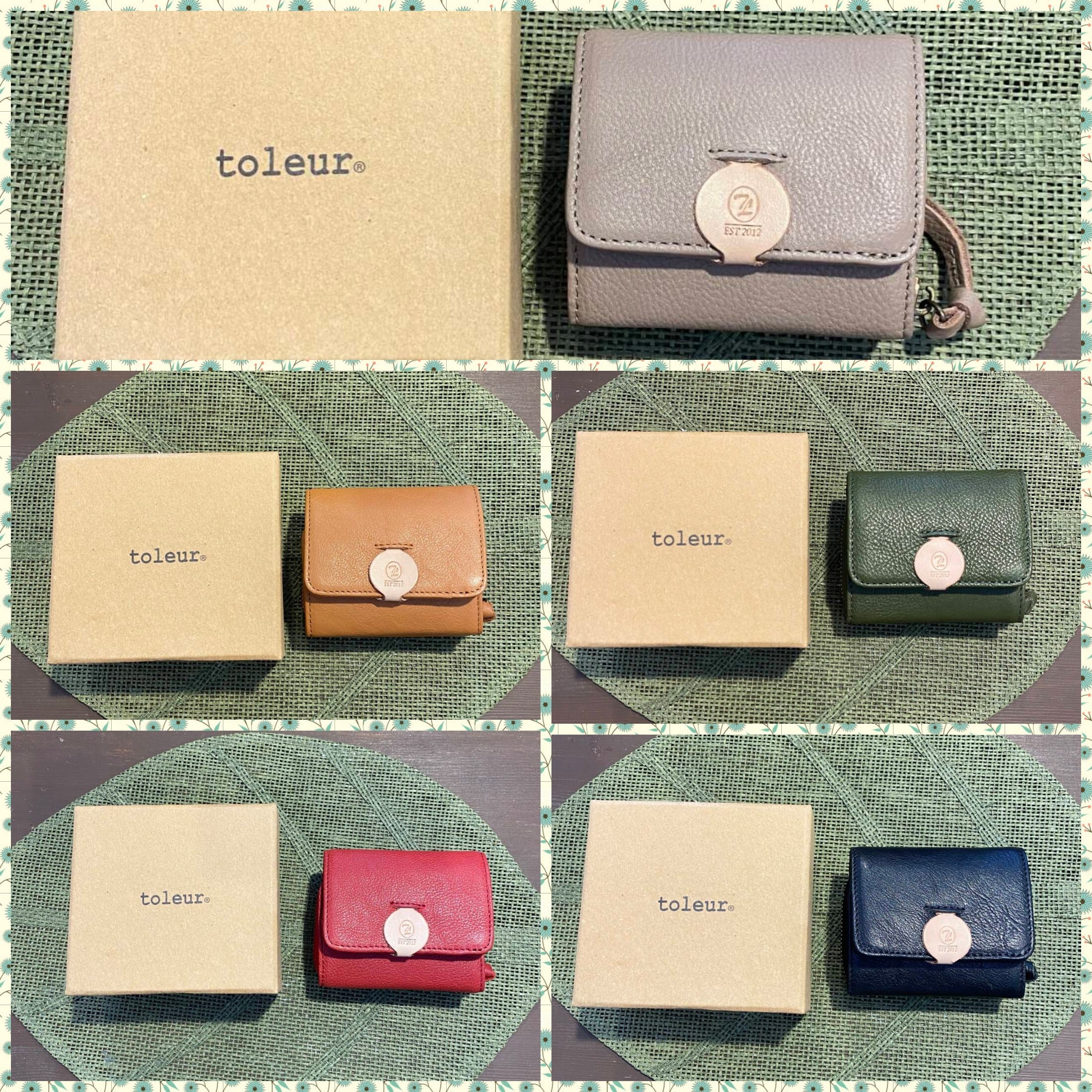 カウレザー三つ折りウォレット　P-133