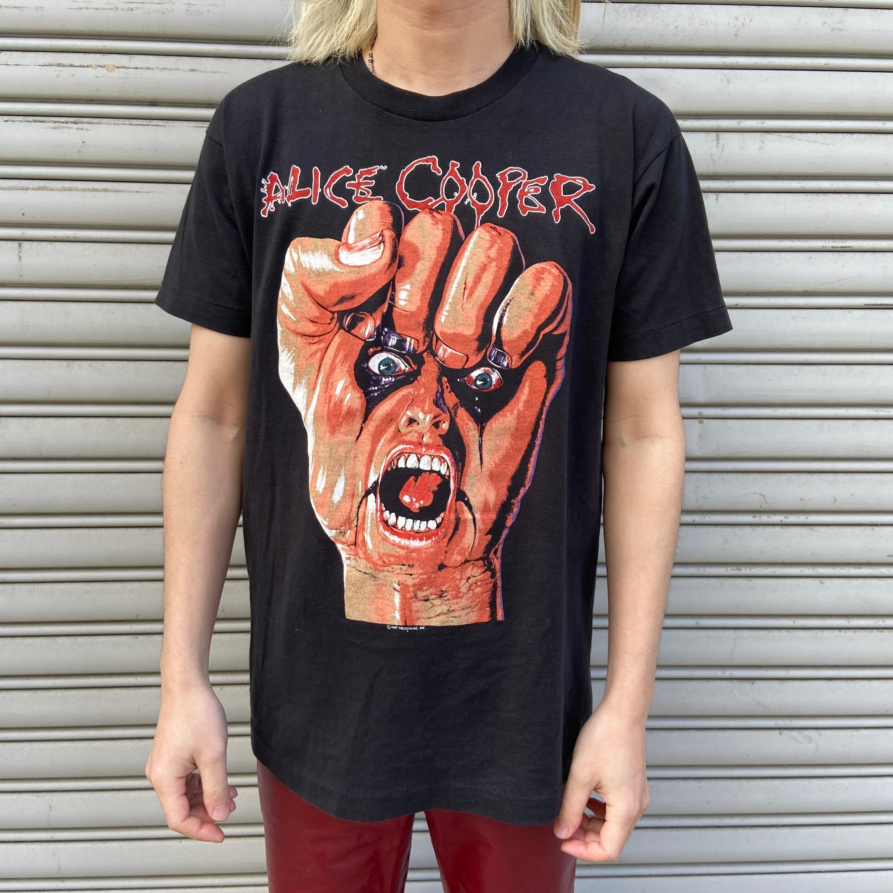 80s アリスクーパー レイズユアフィストアンドイェル バンドTシャツ 黒