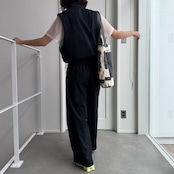 ミリタリーライクダブルポケットvest/ブラック