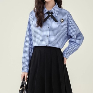 タイ付きチェックブラウス ・72961 タイ付きチェックブラウス ・72961