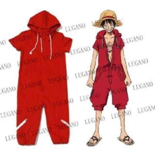 K1849 ONE PIECE ワンピース モンキー D ルフィ 風つなぎ服　コスプレ衣装　　 cosplay　コスチューム ハロウィン　イベント