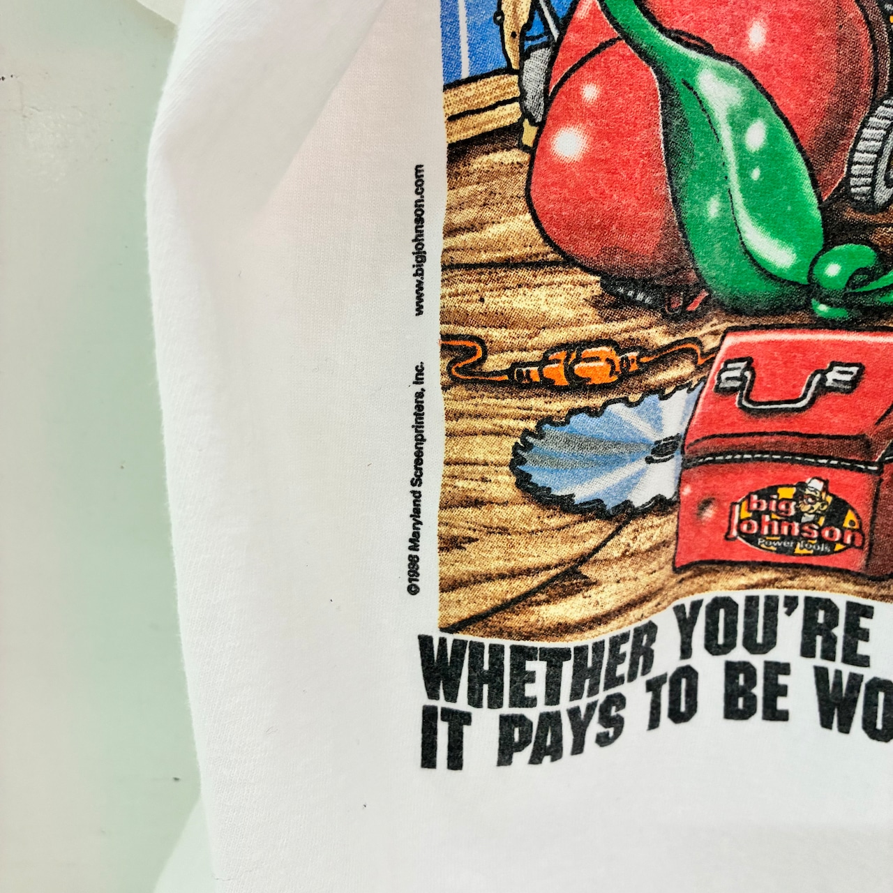 90s メキシコ製BIG JOHN SON バックプリントTシャツ 白
