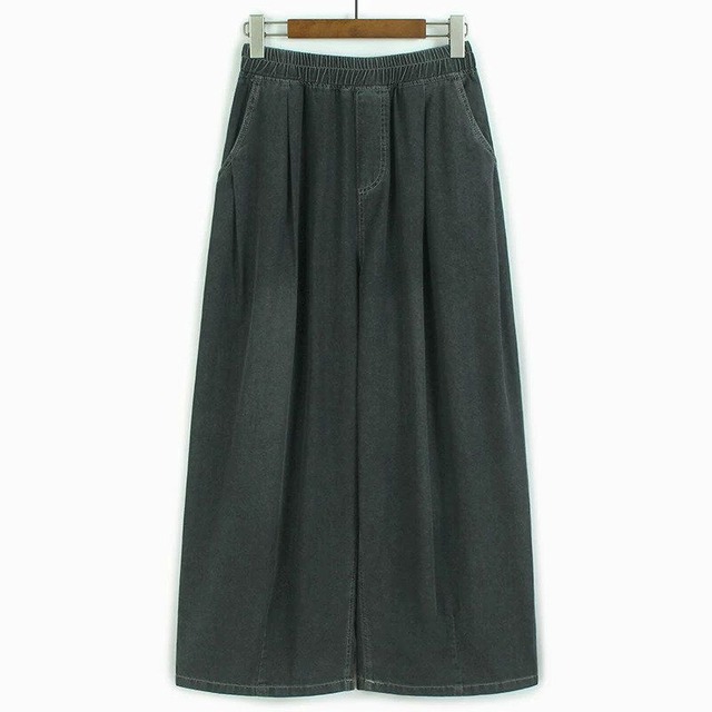 WASHED WIDE LEG RELAXED DENIM PANTS M-16541