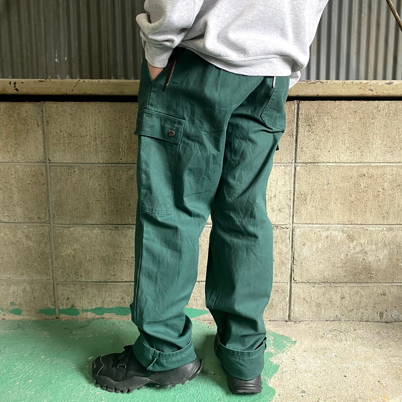 Dmd コットンツイル ユーロワークパンツ カーゴパンツ グリーン 緑色 メンズw32 古着 フレンチワークパンツ カラーパンツ ワークパンツ All15 Cave 古着屋 公式 古着通販サイト