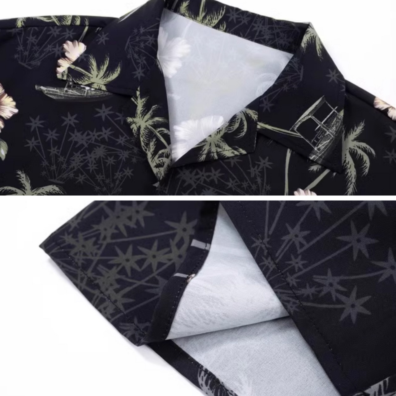 ハワイアン柄プリント半袖シャツ（別売りでセットアップのショーツあり）　0757