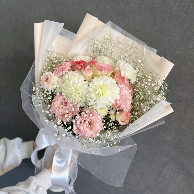 【店舗受取り】韓国風ブーケ 花束 ラッピング付き！