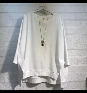 サイドスリット 7部袖トップス　　AJ−3365-6526