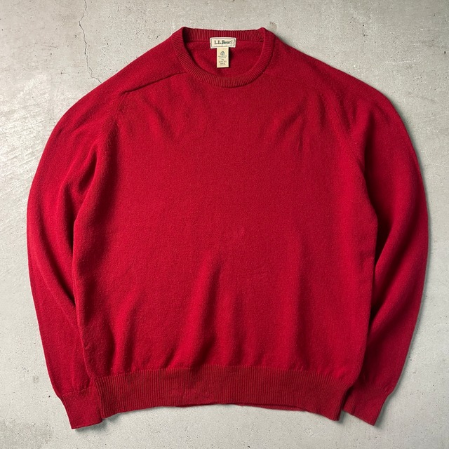 80年代 スコットランド製 L.L.Bean ラムウールニットセーター メンズXL 