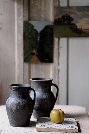 陶器水差し-porcelain pitcher