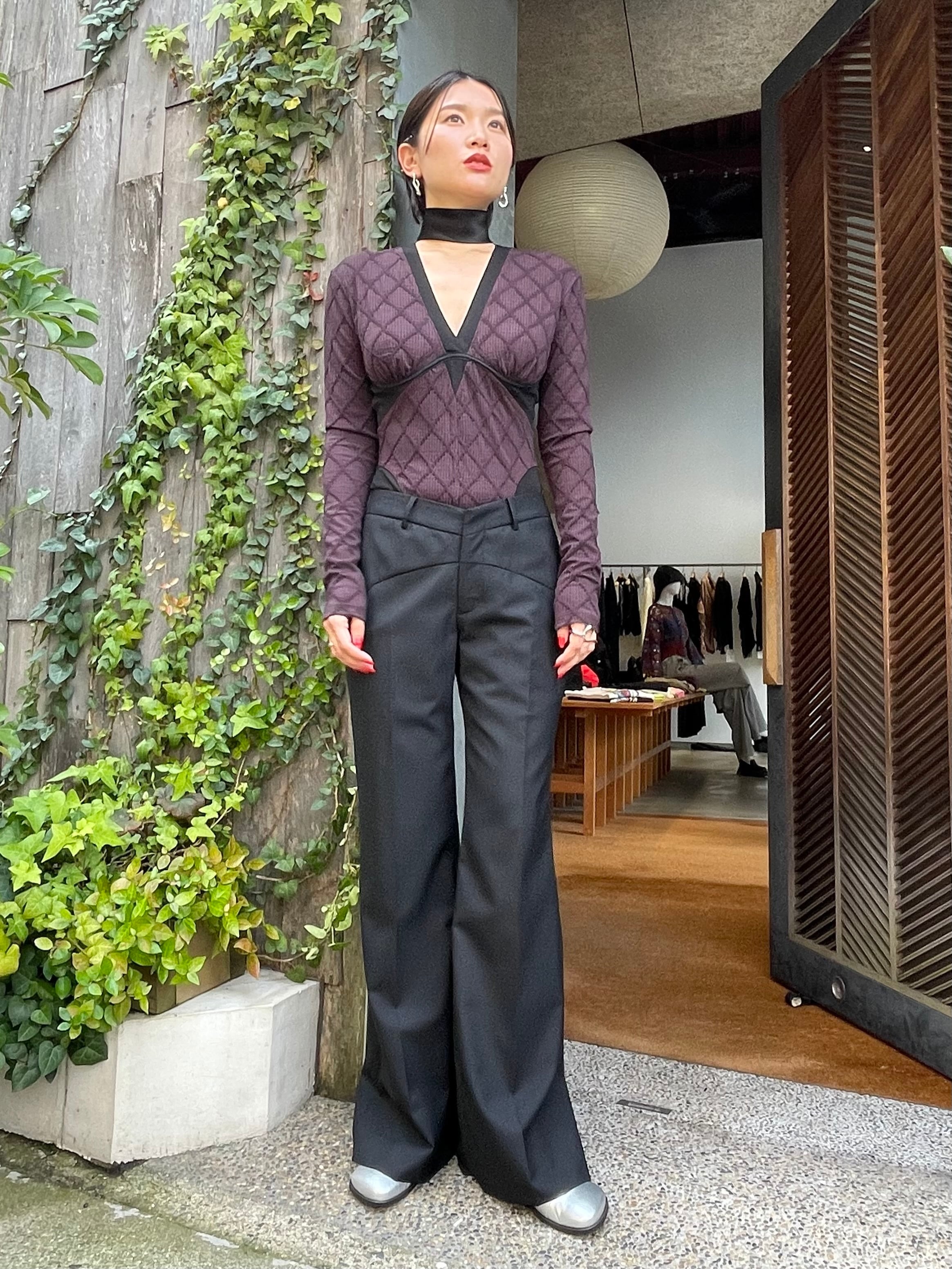 FETICO フェティコ / JACQUARD JERSEY PANELED BODYSUIT | TRENT 