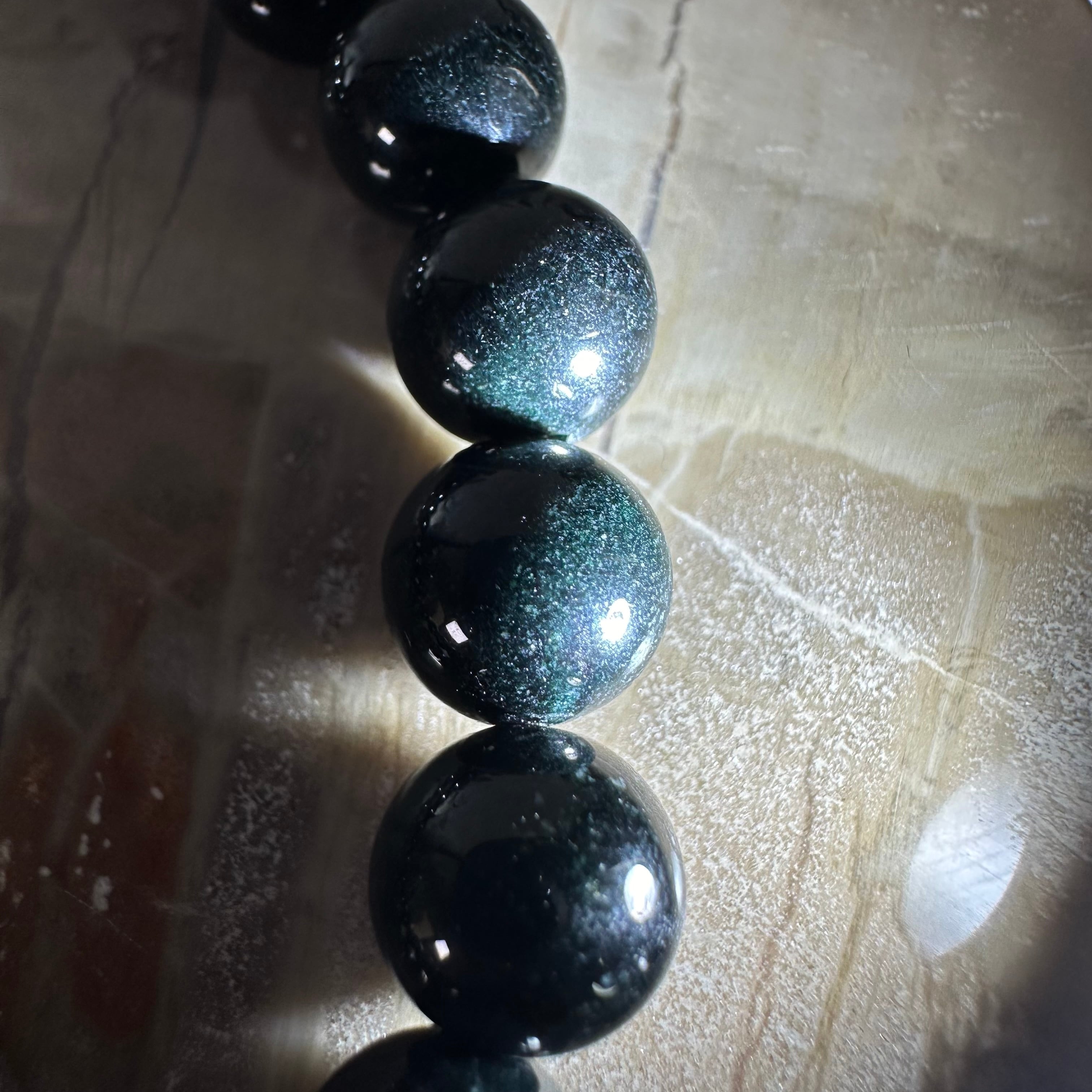 ミャンマー産黒翡翠ブレスレット866 | 円と縁 オラクルと天然石のお店