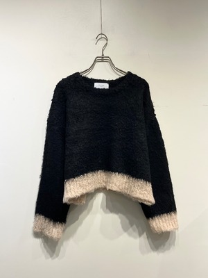 CYAN TOKYO バイカラーボアニット