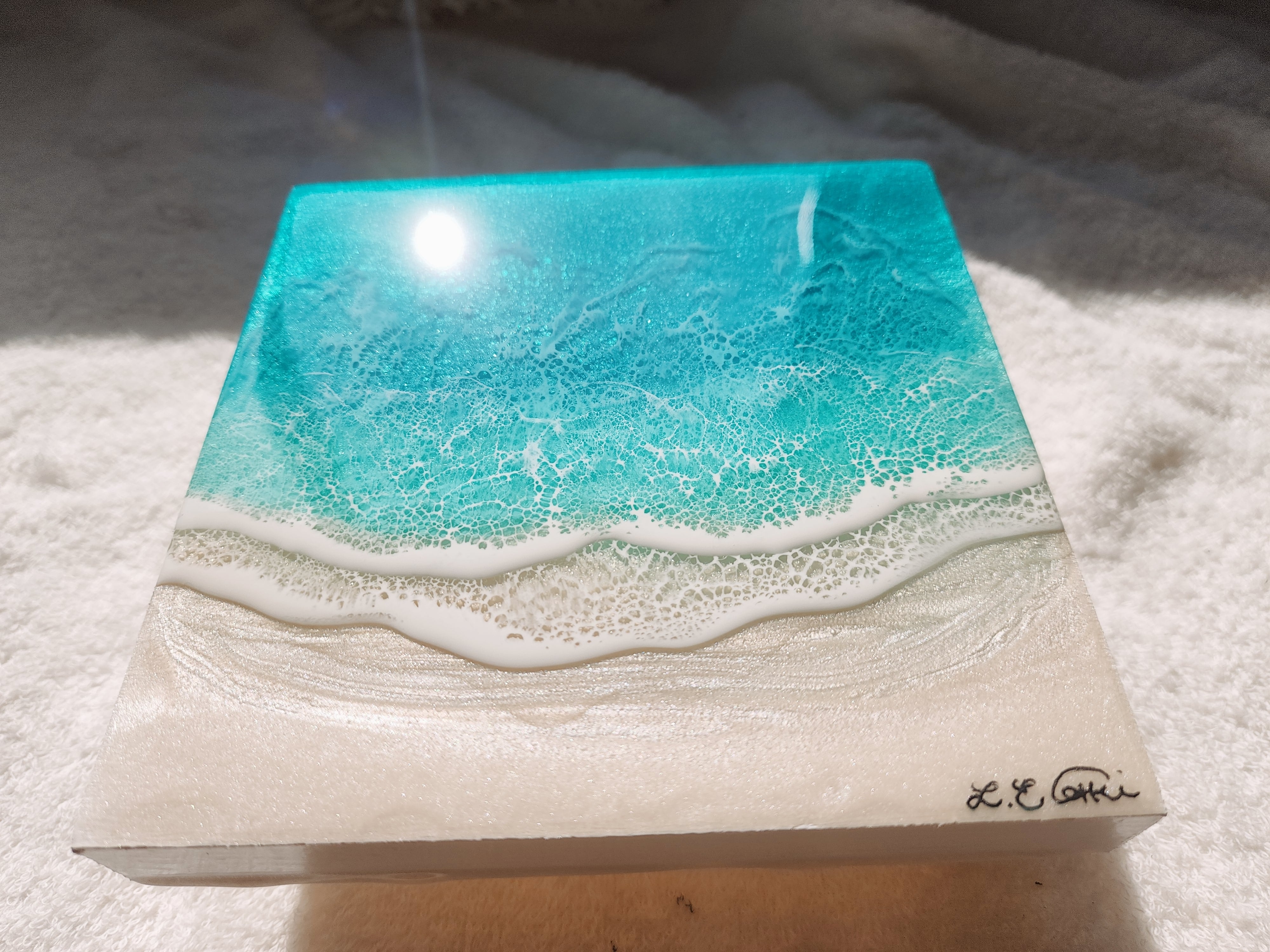 193.オーシャンレジンアート 正方形パネル