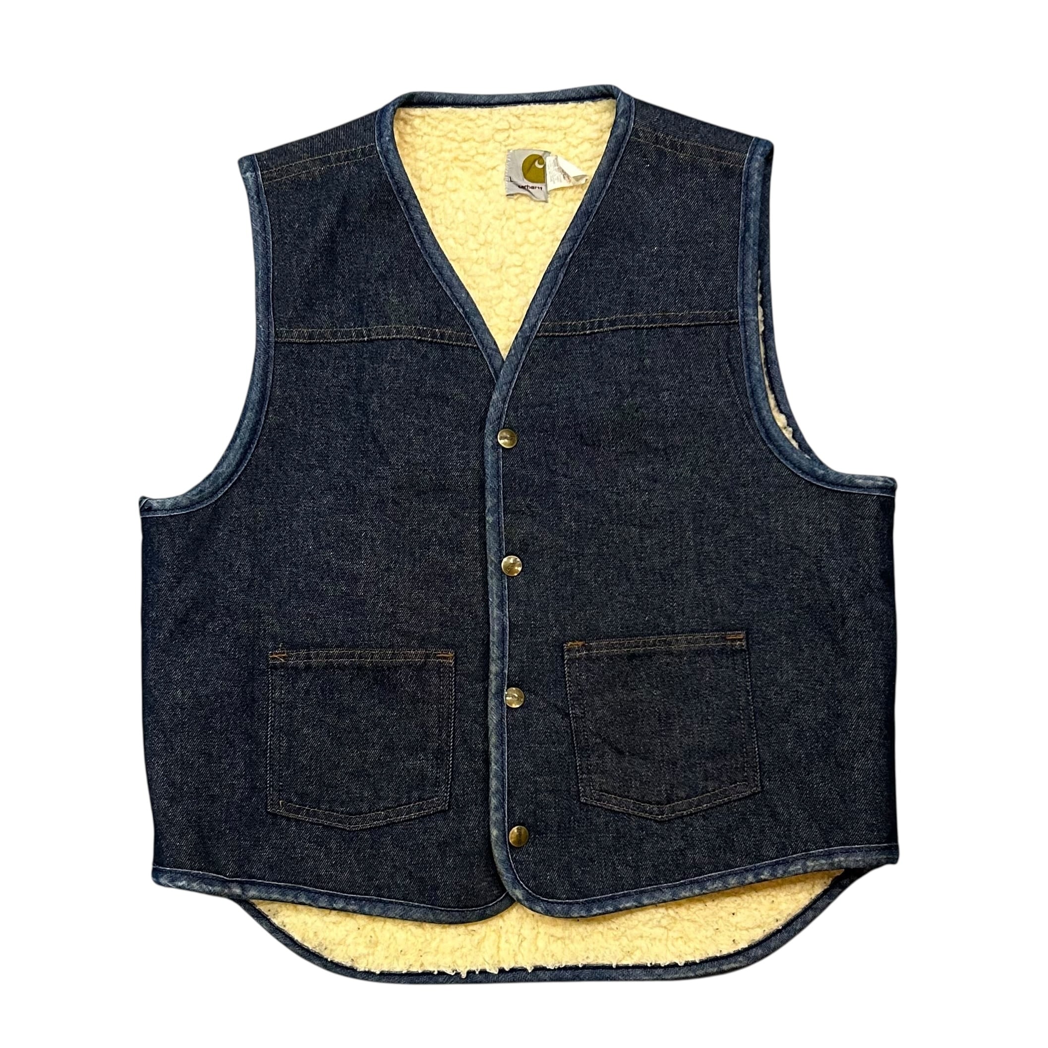 【古着】70's Carhartt Denim Boa Vest