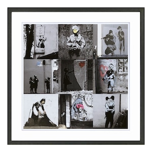 [額縁付き] バンクシー「Banksy Collection II」アートポスター ブラックフレーム 520×520mm AFBS04