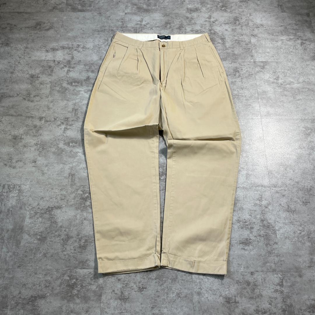 90-00s Ralph Lauren 2タックチノパン 38/32 | ib2