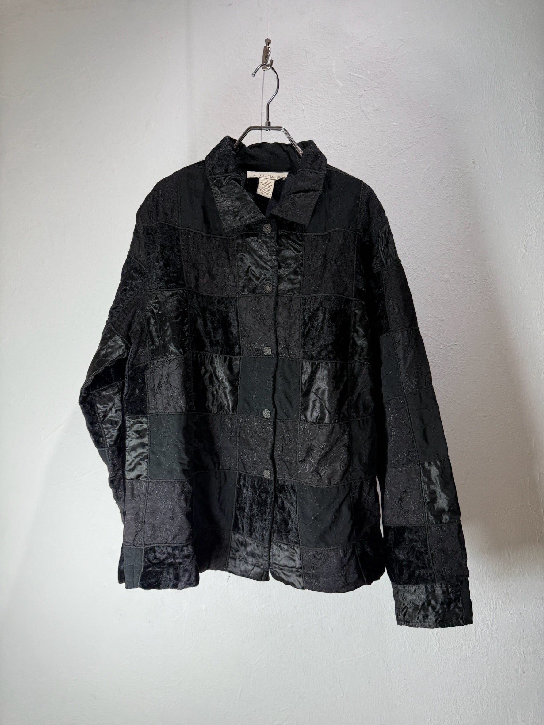 black patchwork jacquard jacket
