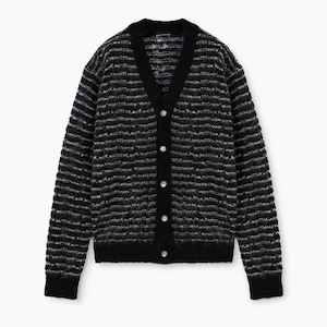 LAD MUSICIAN【ラッドミュージシャン 】PUNK BORDER MOHAIR KNIT CARDIGAN (NO:2226-032 COL:BLACK/WHITE)