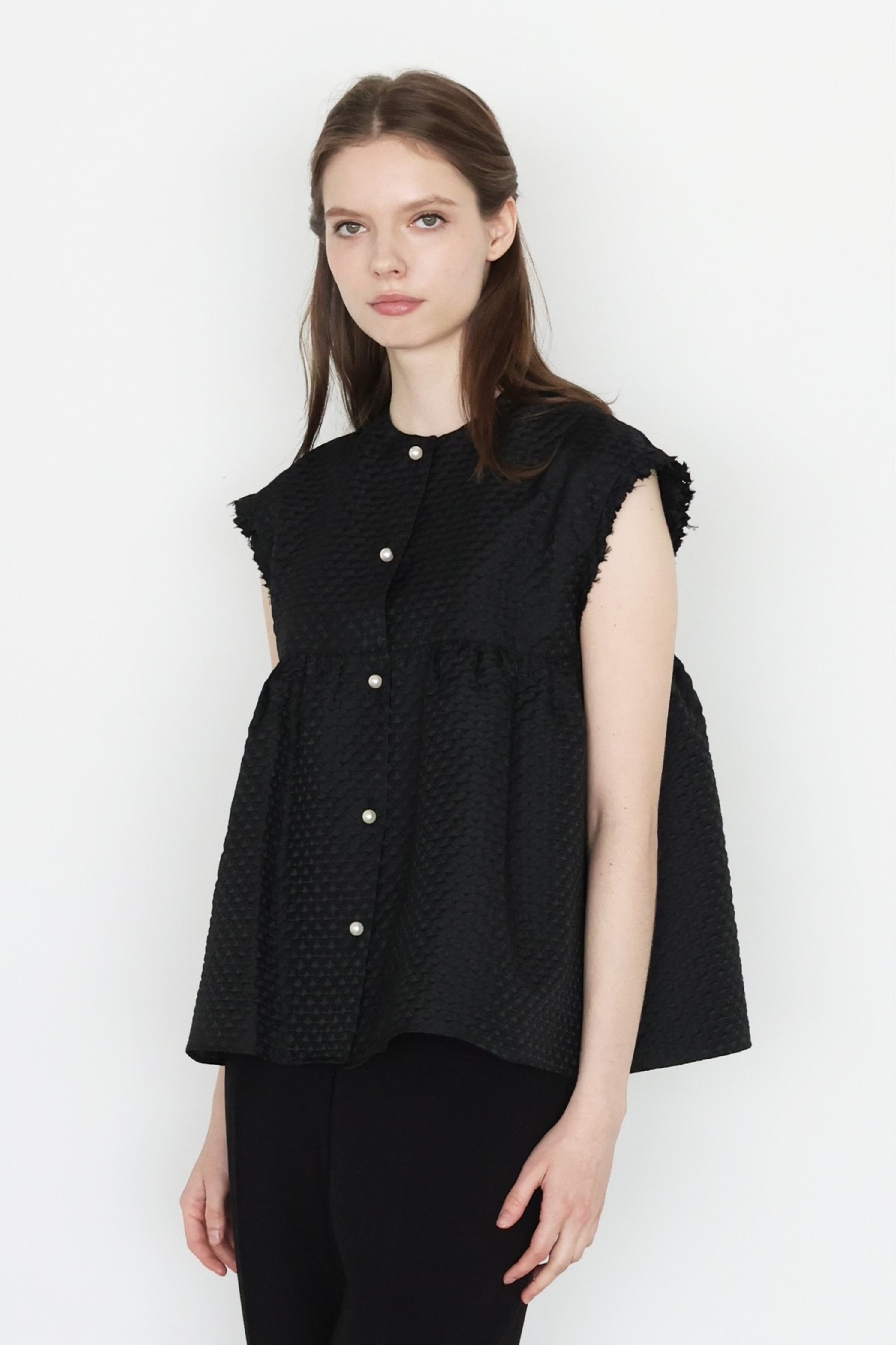 CLOVER COUTURE PEPLUM GILET BLACK | AMICA・kids 