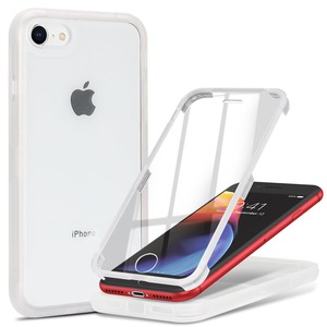 【在庫のみ】iPhone 7/8/SE2020/SE2022用ケース 両面強化ガラス全面保護 米軍耐衝撃規格準拠 半透明マットな質感 黄変防止加工済み 縦横対応で使いやすいデザイン アイフォン 透 ケース・スマホケース iPhone 7/8/SE2020/SE2022 人気 4.7インチ（白い）