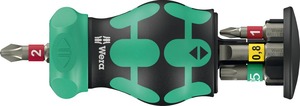 【人気】WERA ヴェラ 差込1/4ビット用 Kraftform Kompakt 差替式 スタビーラチェットドライバー ビット6本内蔵 008891