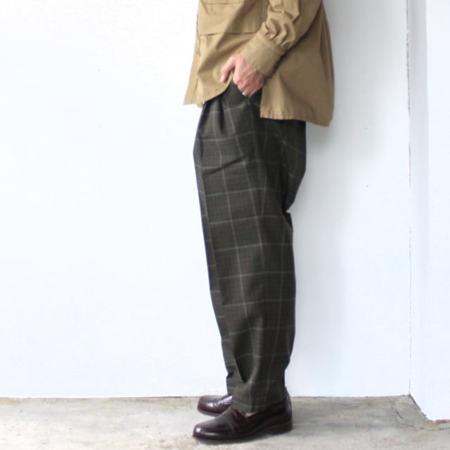 HAVERSACK チェックベルテッドトラウザー （Green check） | C.COUNTLY