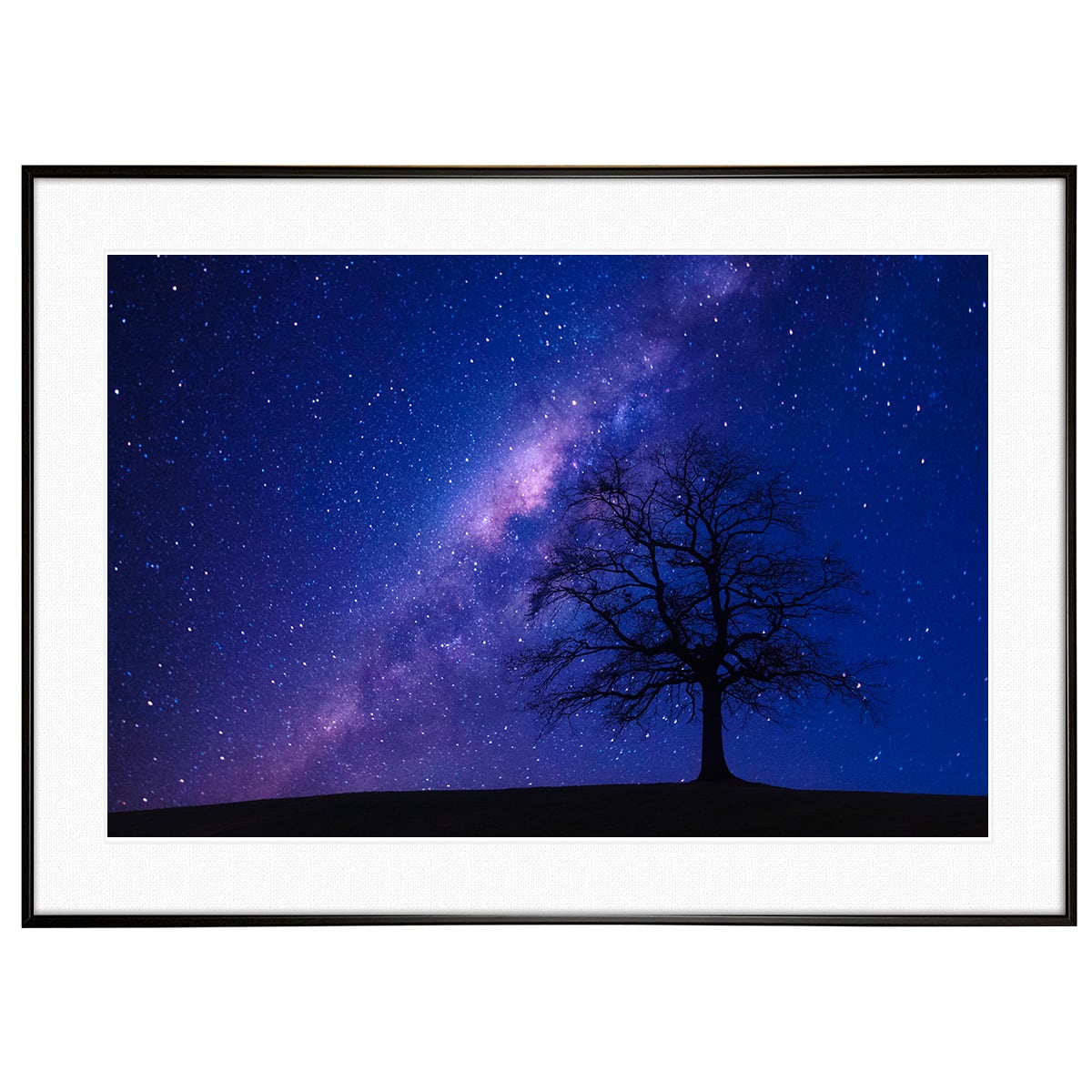 星空写真 木と銀河 インテリアアートポスター額装 AS0058