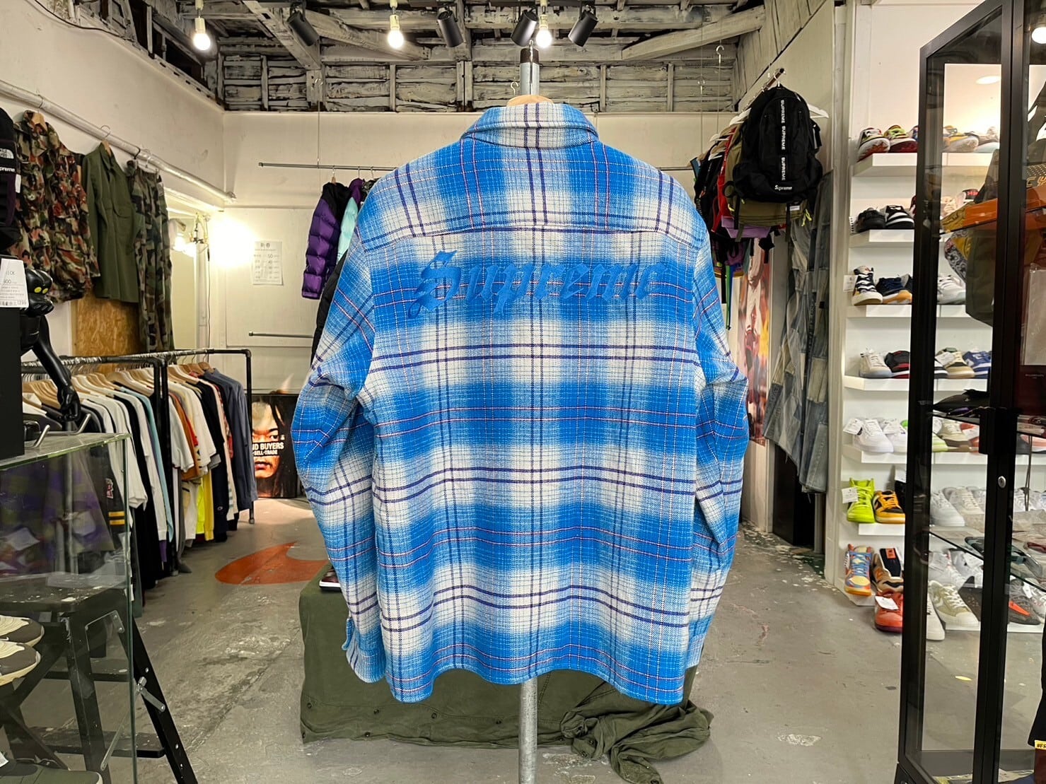 Supreme LINED FLANNEL SNAP SHIRT BLUE MEDIUM 85758 | BRAND BUYERS 