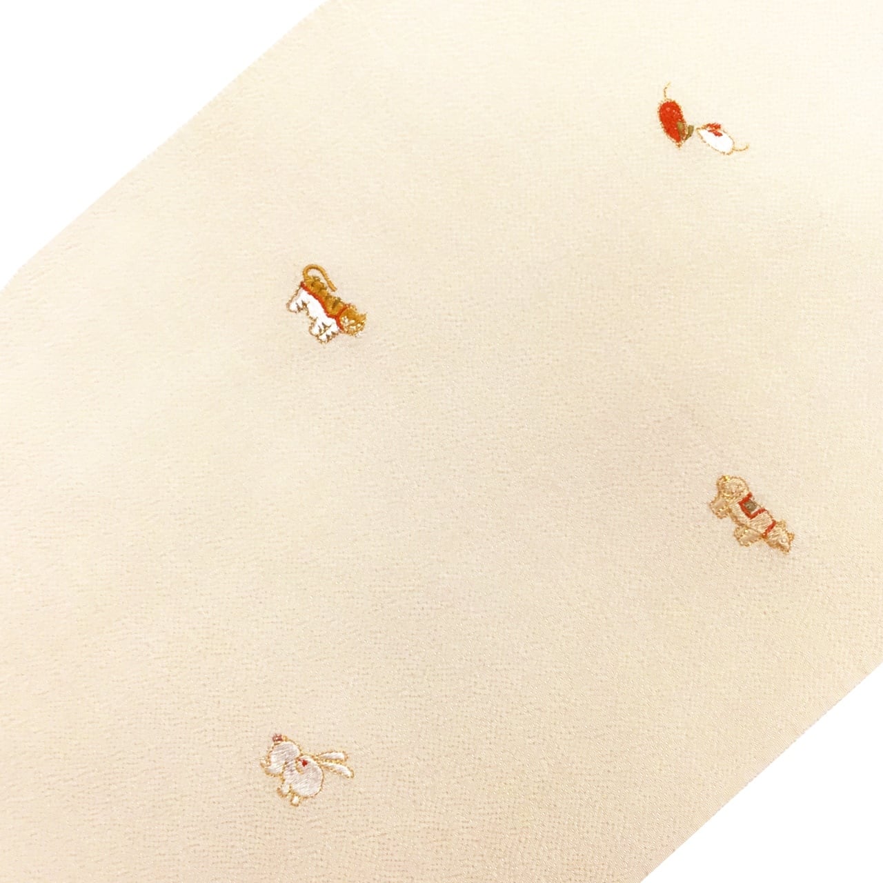 帯揚げ 丹後ちりめん 十二支 亜麻色 金属糸使用【新品】 | かわの屋