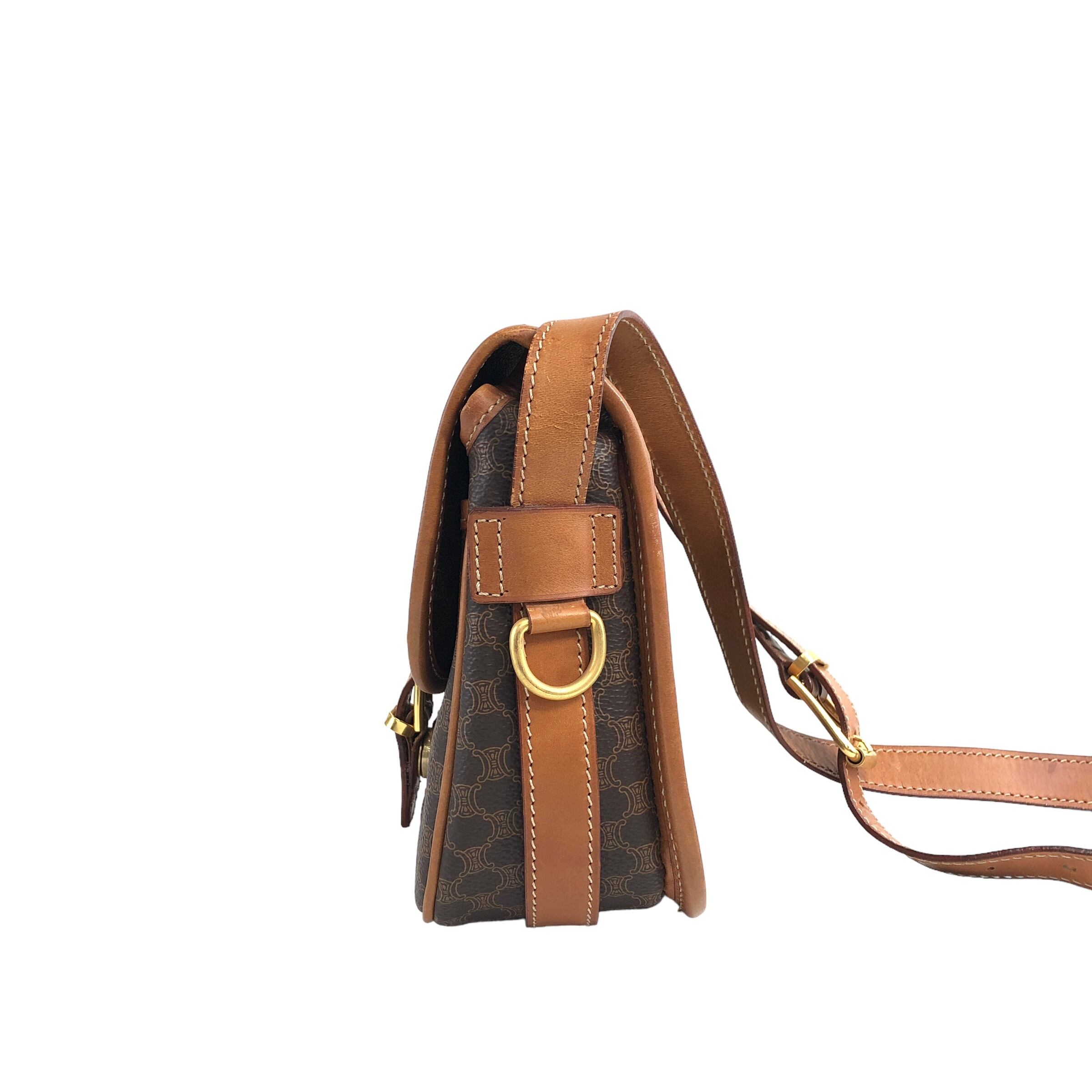 CELINE セリーヌ マカダム フロントバックル ショルダーバッグ