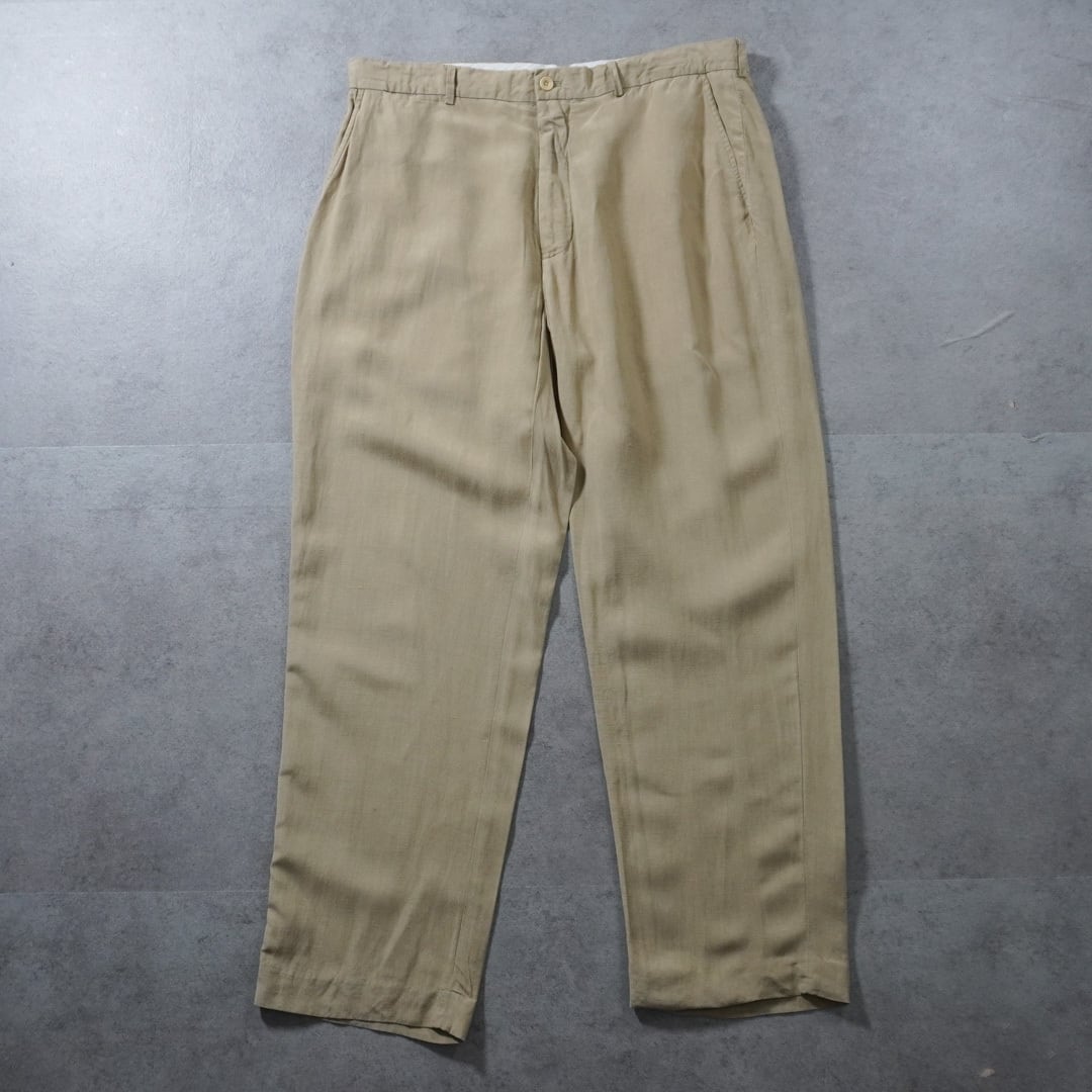 90s Polo by Ralph Lauren Linen-Silk Blend Trousers W35.5L29相当