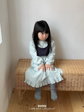 韓国子供服 / BANANA J / 26Autumn / レターリング ワッフルワンピース / 秋服 / キッズ *XS~JS*